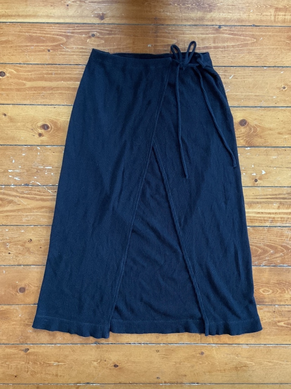 Free People Beach Black Knit Wrap Skirt size XS